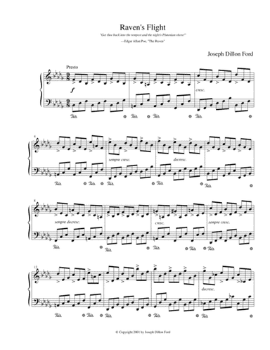 Raven's Flight for piano solo