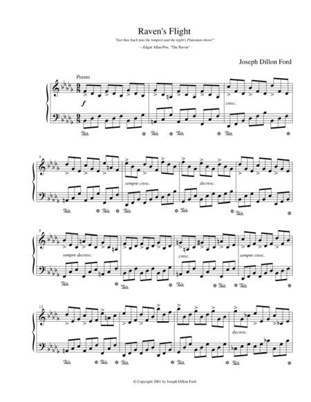 Raven's Flight for piano solo