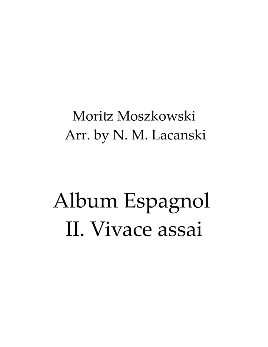 Album Espagnol II. Vivace assai (arr. Nick Lacanski)