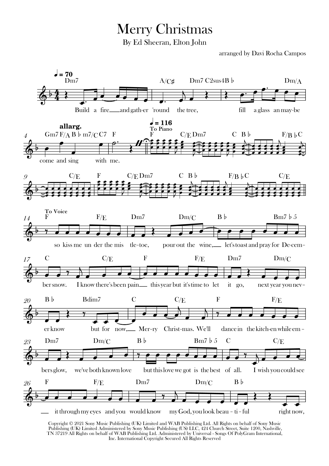 Merry Christmas (arr. Davi Rocha Campos)