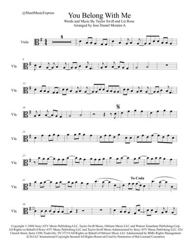 You Belong With Me (arr. Jose Daniel Morales A.)