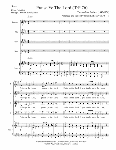 Praise Ye The Lord (TrP 76) (arr. James F. Rickley)