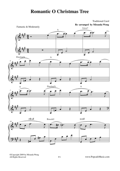 Romantic O Christmas Tree - Easy Piano Solo (arr. Miranda Wong)