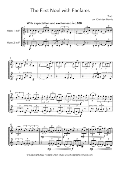 The First Noel with Fanfares (arr. Hoopla Sheet Music)