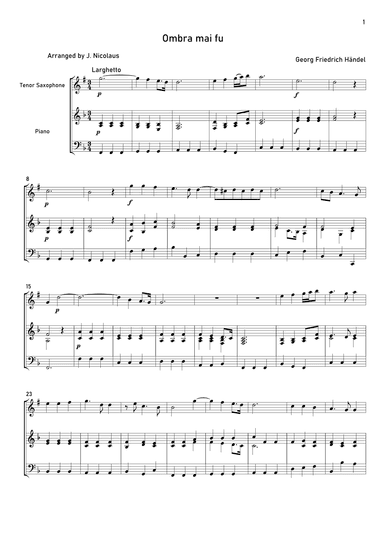 Ombra mai fu (arr. John Nicolaus)
