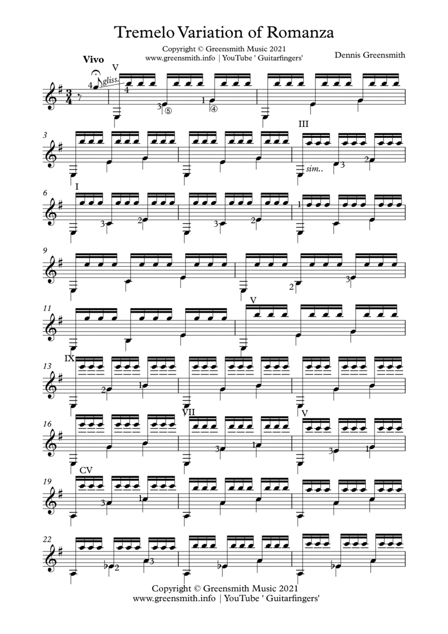 Tremelo Variation of Romanza