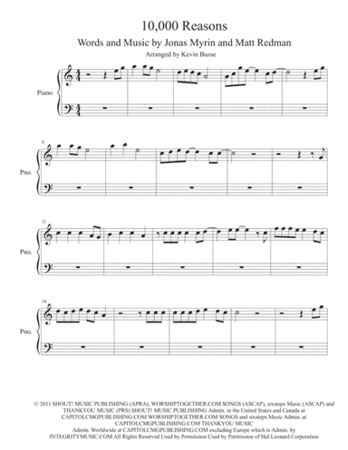 10,000 Reasons (Bless The Lord) (arr. Kevin Busse)