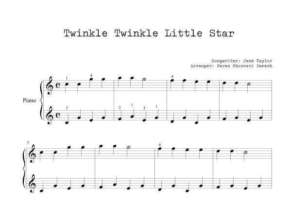 Twinkle, Twinkle, Little Star (arr. Faraz Khosravi Danesh)