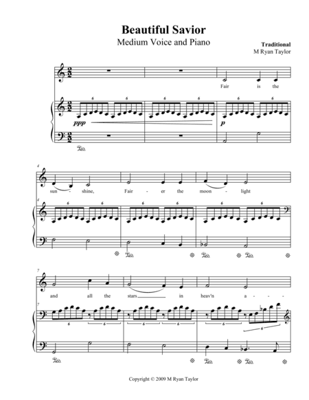 Beautiful Savior : Medium Voice and Piano (arr. M. Ryan Taylor)