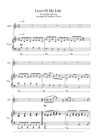 Love Of My Life (arr. Matthew pyeon)