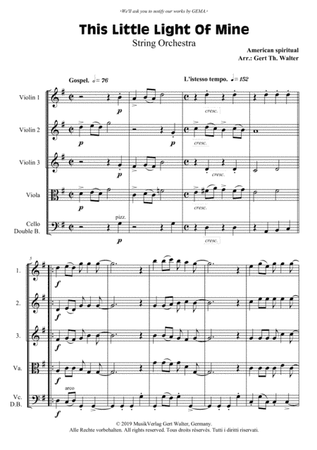 This Little Light Of Mine (arr. Gert Th. Walter)