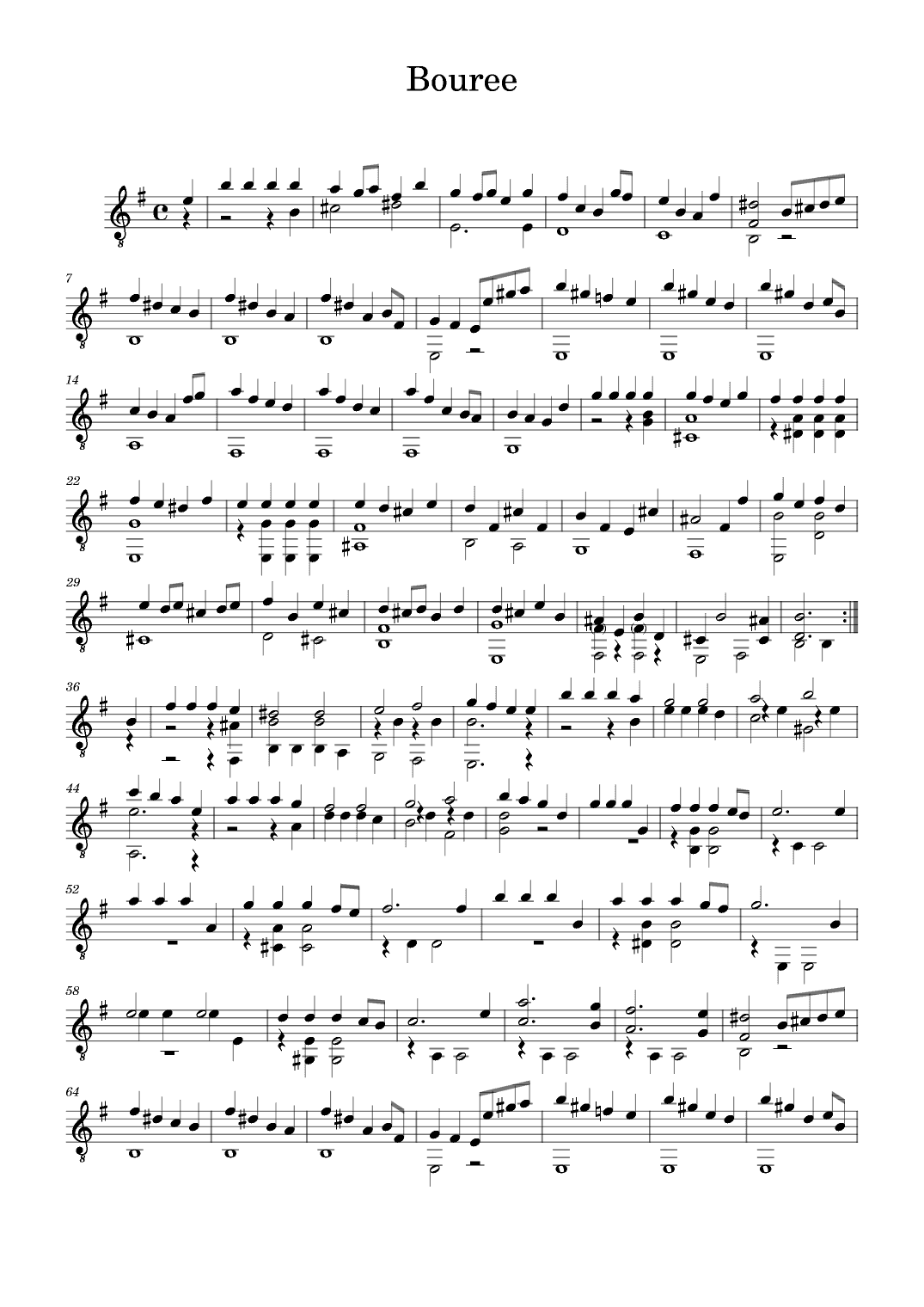 Suite 17 Bouree (arr. Benjamin Grace)