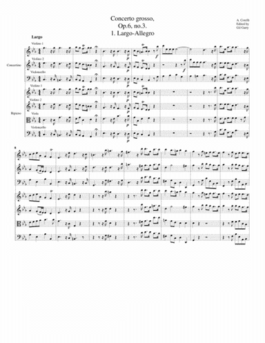 Concerto grosso, Op.6, no.3 (Original) (arr. Gil Garty)