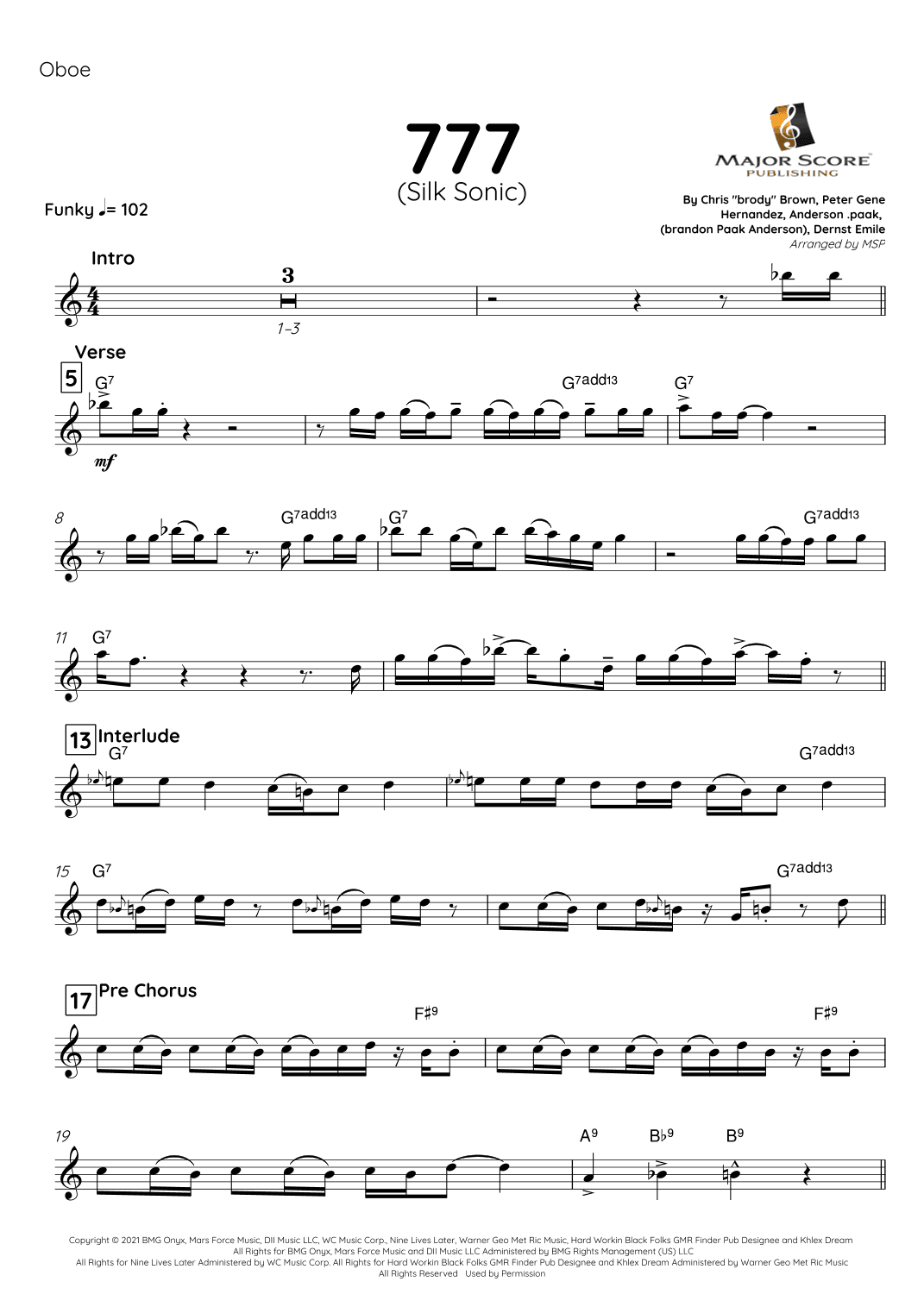 777 (arr. MAJOR SCORE PUBLISHING TM.)