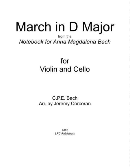 March in D Major from the Notebook for Anna Magdalena Bach (arr. Jeremy Corcoran)
