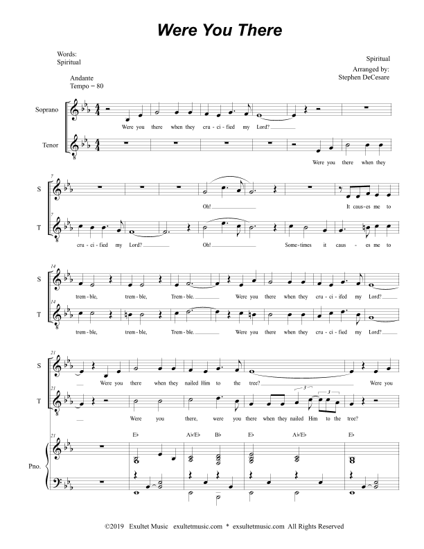 Were You There (Duet for Soprano and Tenor Solo) (arr. Stephen DeCesare)