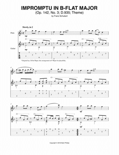 Impromptu in B-Flat Major (Op. 142, No. 3; D.935; Theme) (arr. Mark Phillips)