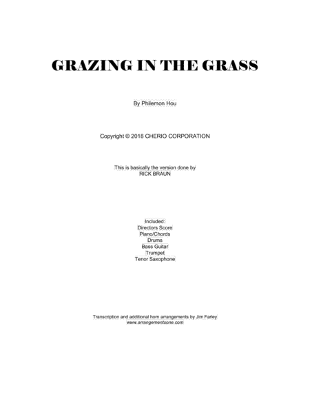 Grazing In The Grass (arr. Jim Farley www.arrangementsone.com)