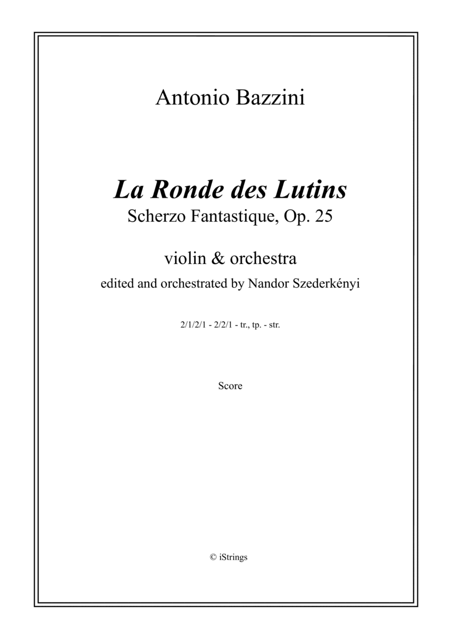 La Ronde des Lutins, violin with orchestra accompaniment; (score only) (arr. N. Szederkenyi)
