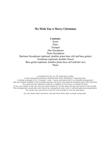 We Wish You a Merry Christmas (arr. Dana Usealman)