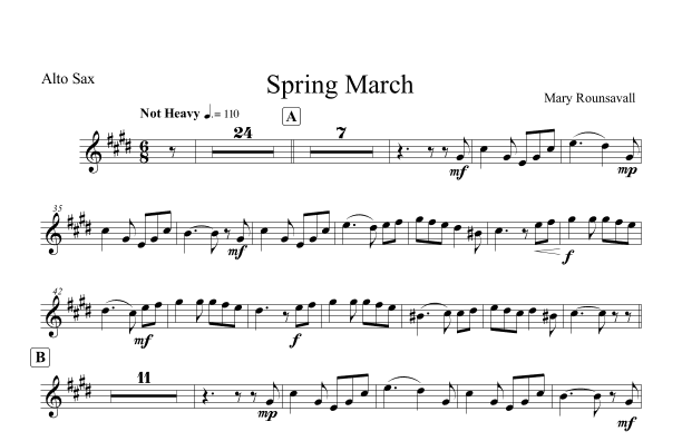 Spring March: ALTO  SAXOPHONE PART