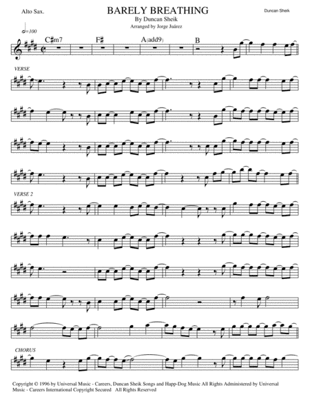Barely Breathing (arr. Jorge Juárez)