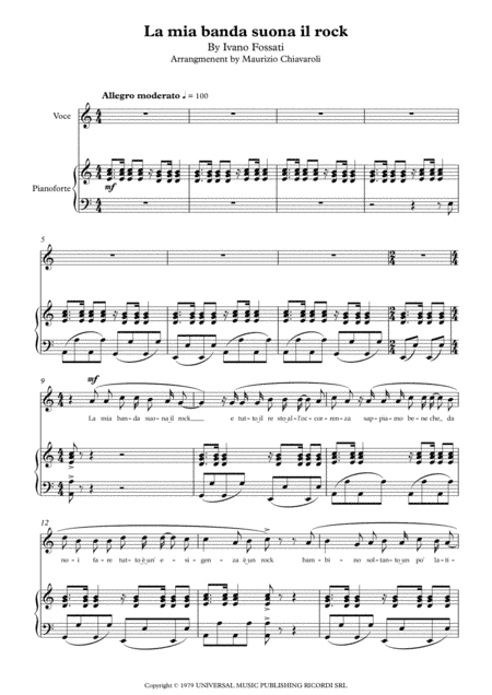 La Mia Banda Suona Il Rock (arr. Maurizio Chiavaroli)