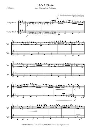 He's A Pirate (arr. Fernando Britto)