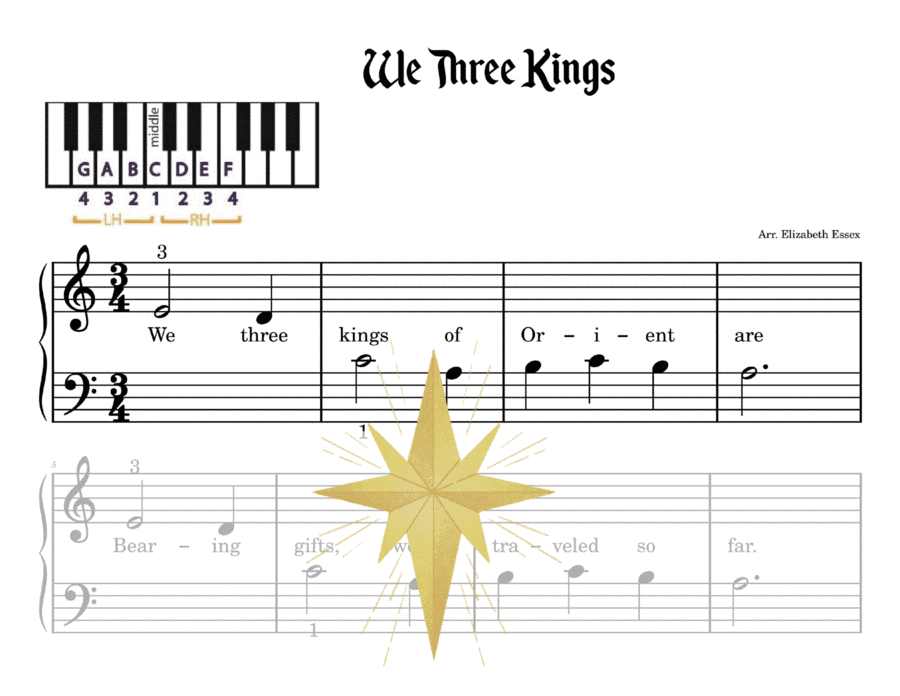 We Three Kings - Primer Level (arr. Elizabeth Essex)