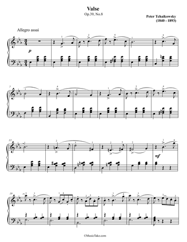 Tchaikovsky Waltz in E flat Major Op.39 No.8 (arr. Ben Choupak)