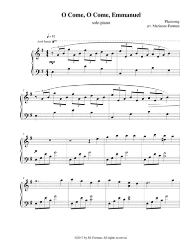 O Come, O Come Emmanuel (piano solo) (arr. arr. Marianne Forman)