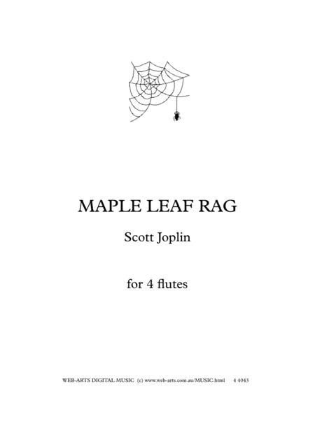 MAPLE LEAF RAG arranged for 4 flutes - SCOTT JOPLIN (arr. WEB-ARTS Digital Music)