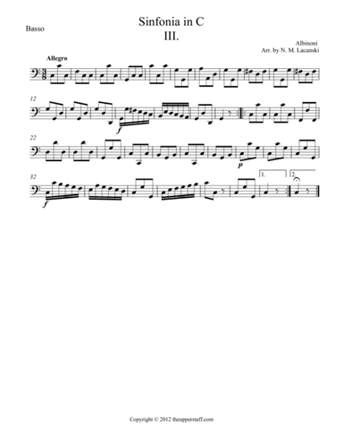 Sinfonia in C Movement III (arr. Nick Lacanski)