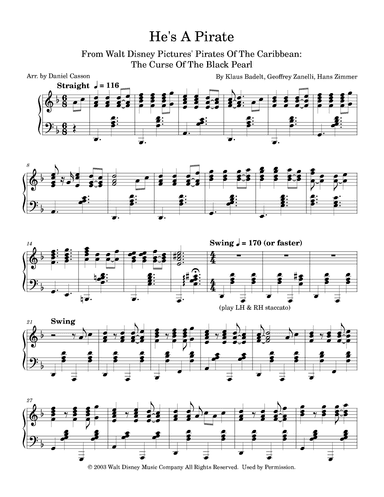 He's A Pirate (arr. Daniel Casson)