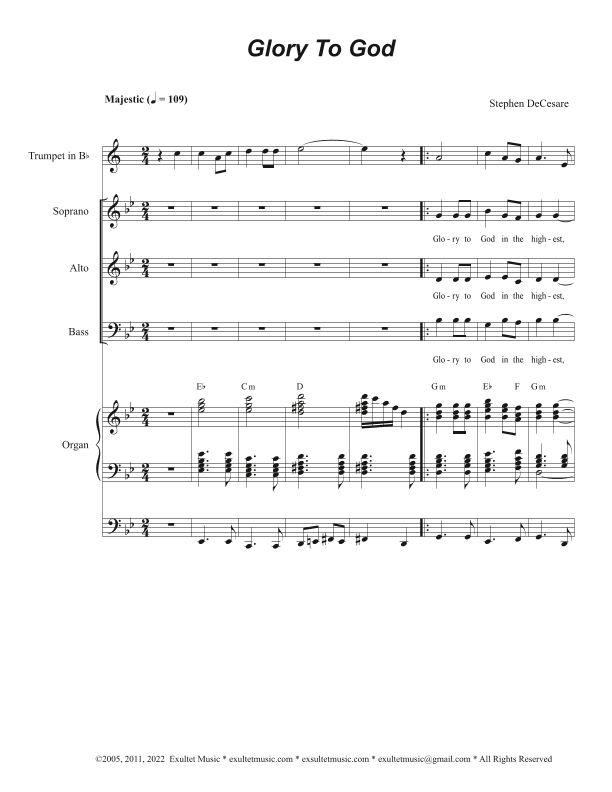 Glory To God (Divine Mercy) (2022 Revised) (Vocal Trio - (SAB)