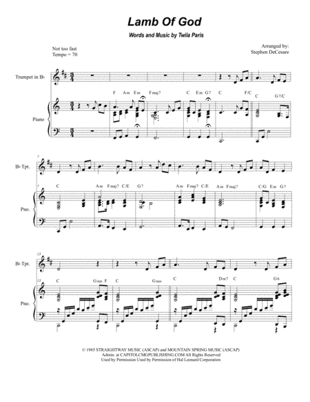 Lamb Of God (arr. Stephen DeCesare)