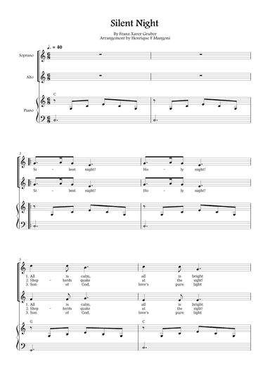 Silent Night (Stille Nacht) (arr. Henrique F Mangoni)