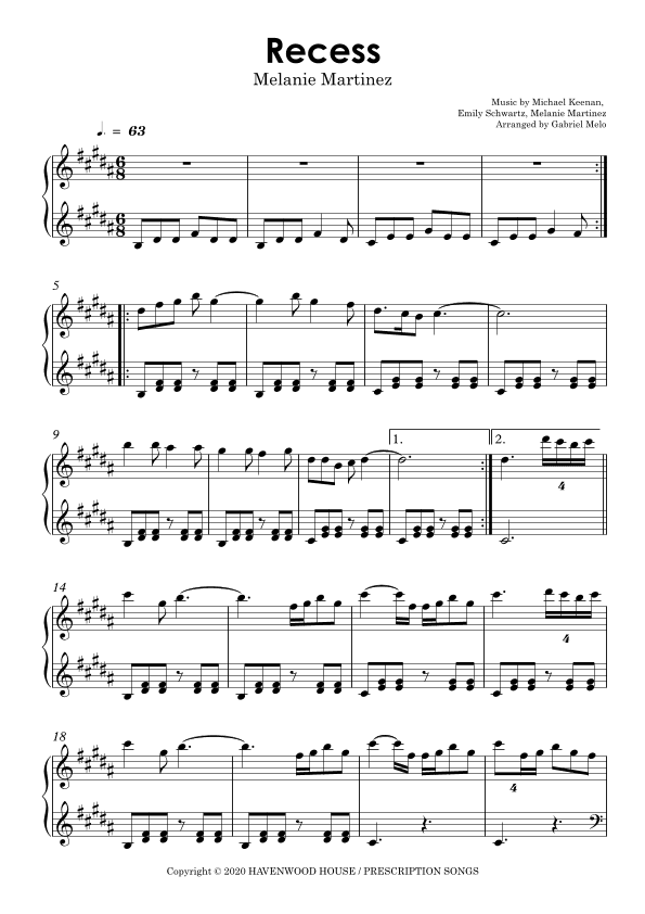 Recess (arr. Gabriel Melo)