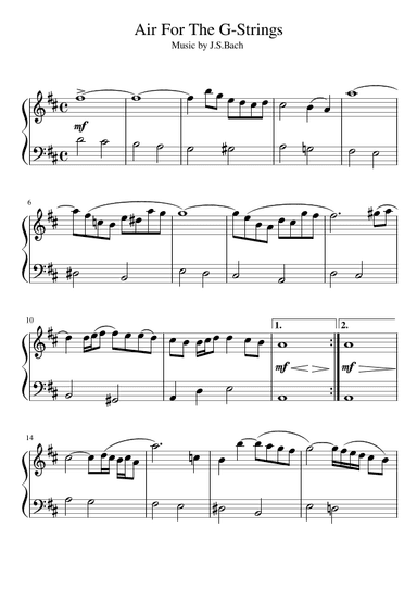 "Air on the G String" Ddur (arr. pfkaori)