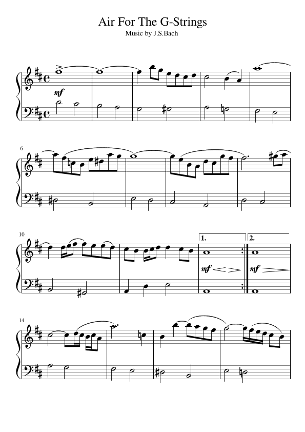 "Air on the G String" Ddur (arr. pfkaori)