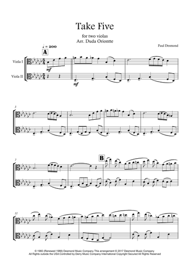 Take Five (arr. Duda Oriontte)