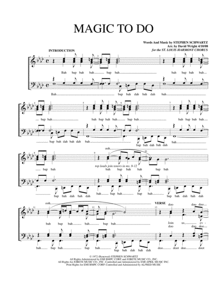 Magic To Do (arr. David Wright)