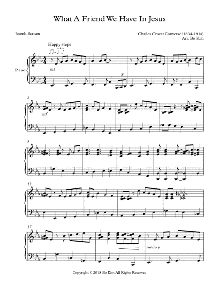 What A Friend We Have In Jesus (arr. Bo Kim)