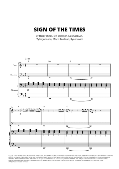 Sign Of The Times (arr. Cadenza Editions)