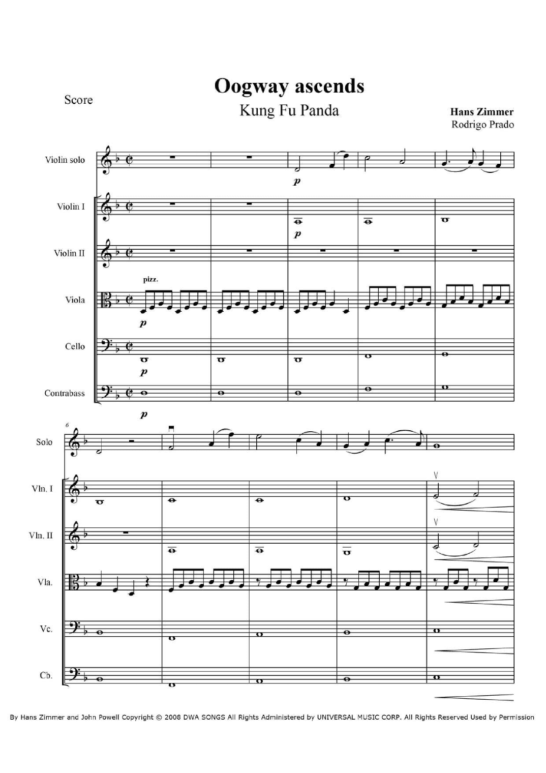 Oogway Ascends (arr. Rodrigo Prado)