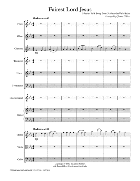 Fairest Lord Jesus (arr. James Gilbert)