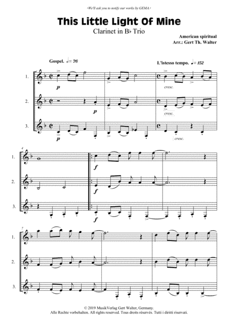 This Little Light Of Mine (arr. Gert Th. Walter)