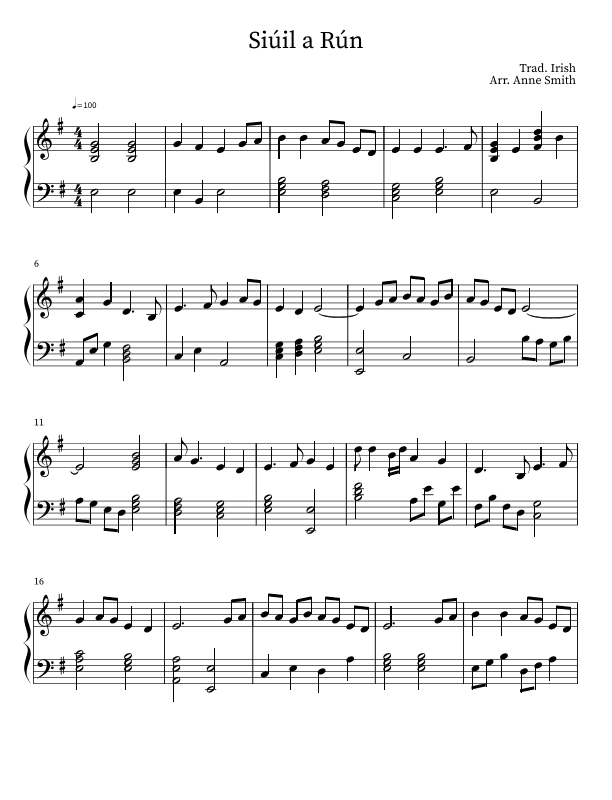 Síuil a Rún (arr. Anne Smith)