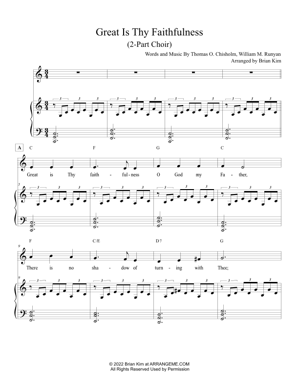 Great Is Thy Faithfulness (arr. Brian Kim)