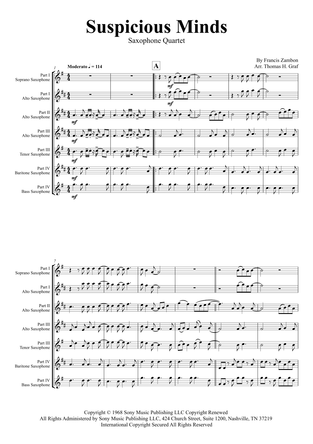 Suspicious Minds (arr. Thomas H. Graf)